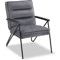 Merkloos Grauer Relaxsessel mit Fußhocker, ergonomisch