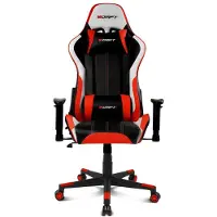 OEM Gaming-Stuhl, Kunstleder, 2D-Armlehnen, Klasse-4-Kolben, schwarz/weiß/rot