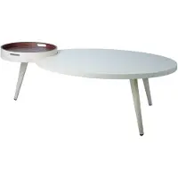 OEM Couchtisch Holz natur oval 130x75 cm