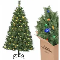 OEM Kunstkerstboom mit LED-Beleuchtung, 150 cm, warmweiß/RGB, PVC