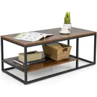 OEM Couchtisch Industrie-Design, Holz & Metall, 105x50x42,5 cm