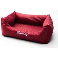 Bimbay Zamsz-Hundesofa Elegantes Design 100x80 cm Bordeauxrot