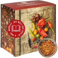 Corasol Premium Chili Adventskalender mit 24 geschroteten Chilisorten mit bis zu 1.5 Mio. Scoville, Geschenk-Idee für scharfe Männer (131 g)