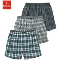 H.I.S. Webboxer H.I.S, Herren, Gr. 6, 3 Stk., bunt, Webqualität, Obermaterial: 100% Baumwolle, kariert, weit, Unterhosen Webboxer, bequeme Passform mit trendigen Karo- oder Streifendesign