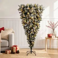 Syfax Umgedrehter künstlicher Weihnachtsbaum mit Scharnieren 120 cm