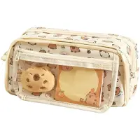 Merkloos Stiftetui, groß - Niedlich - Multifunktionale Hülle - Etui für Mädchen/Jungen - Hochwertiges Canvas - Etui mit Capybara-Motiv