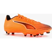 Puma Fußballschuh "ULTRA 6 PLAY FG/AG", Damen, Gr. 41, Textil, heat fire, schwarz, glowing rot, Synthetik, Schuhe Fußballschuh, für Rasenplätze und Kunstrasen, mit SPEEDSYSTEM-Laufsohle
