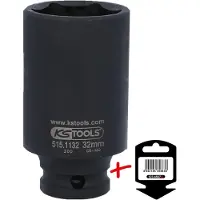 Ks Tools 515.1132-E, Steckschlüsselbuchse, Schwarz, 1 Kopf/Köpfe, 1/2", Metrisch, 32 mm