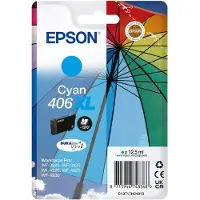 Epson Singlepack Cyan 406XL Umbrella DURABrite Ultra-Tinte, High (L) Yield, Cyan, 12,5 ml, 1 Stück(e), 1200 Seiten, Einzelpackung