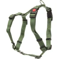 Flamingo Hundegeschirr Ziggi H-Form Größe M 45-65 cm Nylon verstellbar Kaki 20 mm