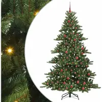 Syfax Künstlicher klappbarer Weihnachtsbaum Grün 210 cm PVC und Stahl