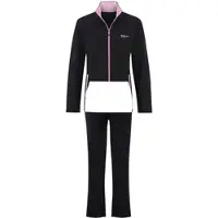 Witt Jogginganzug "Freizeitanzug Freizeitanzug mit Kontrast-Details", Damen, Gr. 40/42, schwarz (schwarz, orchidee), Basic, Sportanzüge Jogginganzug