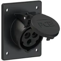 Pce 413-6ttf8x CEE-Anbausteckdose schräg (80x97mm) 16A 3p 6h IP44/IP54 TT schwarz 4136ttf8x