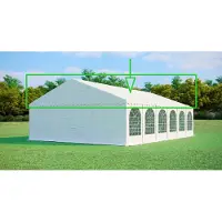 Ambitent Ersatzdach für Partyzelt 8x12 m MAX+ – PVC 550 g/m², Seitenhöhe 2,6 m, ohne Gestell - Weiß