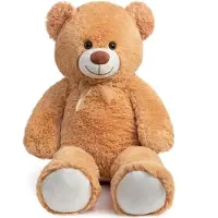 Merkloos Riesiger Teddybär Plüschbär Kuscheltier - 100 cm - Hellbraun - Geschenk zum Geburtstag und Valentinstag
