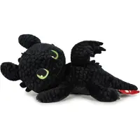 Merkloos Plüsch Nachtdrache Kuscheltier Drachen - 30 cm - Schwarz - Plüschtier für Kinder