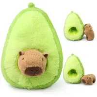 Merkloos Wasserschwein Plüschtier Avocado Kuscheltier - 35 cm - Zwei in eins - Kurzer dichter Plüsch