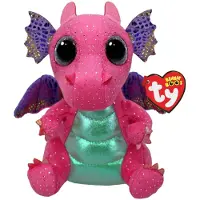 Merkloos Plüschdrache Kuscheltier Sammelfigur - 15 cm - Rosa - Mit Glitzeraugen - Geschenkidee für Kinder und Teenager