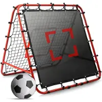 Merkloos Rückprallwand Fußball Trainingsnetz - Verstellbar - 100 x 100 cm - Doppelseitig für Kinder und Erwachsene