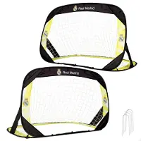 Merkloos Pop-up Fußballtor Klappfußballtor Kinderfußballtor - 120 x 80 x 80 cm - 2 Stück - Mit Tragetasche - Für Garten und Park