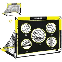 Merkloos Fußballtor Kinder Fußballtor Mini-Fußballtor Pop-up - Klappbar mit Tragetasche - 5 Zielbereiche - 2-in-1