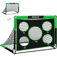 Merkloos Fußballtor Kinderfußballtor Klapptor - 2-in-1 - 5 Zielzonen - Mit Tragetasche - Für Garten und Spielplatz