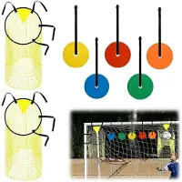 Merkloos Fußballtor Fußballtornetz Trainingstor - Set mit 2 Toren - 45 x 60 cm - Gelb - Mit 5 Zielscheiben