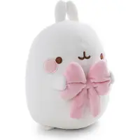 Merkloos Plüschtier Molang - Kuscheltier - 12 cm - Weiß - mit rosa Schleife