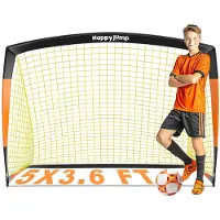 Merkloos Fußballtor Kinderfußballtor Klappbar - 1,5 x 1 m - Dacron-Netz - Stahlstangen 10 mm - Für Garten und Park
