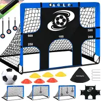 Merkloos Fußballtor Kinderfußballtor Klappbar - 120 x 90 x 90 cm - 5 in 1 - Für Innen und Außen - Mit Tragetasche