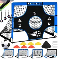 Merkloos Fußballtor Kinderfußballtor Fußballnetz - 120 x 90 x 90 cm - Faltbar - Mit Tragetasche - Set mit Bällen und Hütchen