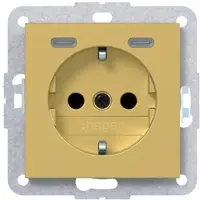 Hager WAS4055C08 Steckdose SCHUKO mit USB Typ C 2fach PD, 20W, A.x/C.x gold metallisch