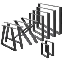 Merkloos Set mit 2 dunkelgrauen Tischbeinen im Industriedesign