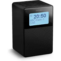 Philips TAR5100/10, Digitaler Wecker, Schwarz, 12/24 h, DAB, DAB+, FM, AAC, SBC, IPX4