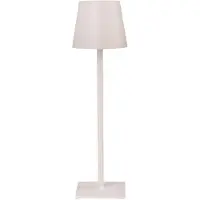 Alpinaluz Tragbare wiederaufladbare LED-Tischlampe CCT 3000K-4000K-6000K in weißem Aluminium, IP44, 1,5 W, Touch mit Dimmfunktion