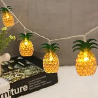 SURIGHT Hawaii-Lichterkette - 3 m - 20 LEDs - Ananas-Lichterkette - Tropische Sommer-Lichterkette - Tropische Feenlichter