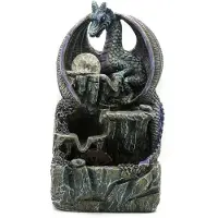 Ancient Wisdom Innenbrunnen – Drache, Kristallkugel und Wasserrad, 35 cm