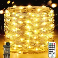 SURIGHT Weihnachtsbeleuchtung mit Stecker – 23 Meter – 200 LEDs – Lichterkette aus Kupferdraht – Netzbetrieb – Timer – 8 Modi – Hochzeit
