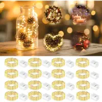 SURIGHT LED-Lichterkette, batteriebetrieben - Set mit 18 Stück - Klein - 2 Meter - 20 LEDs - 3 Modi - Innenraum-Lichterkette - Mini - Flexibel