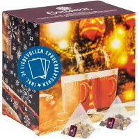 Corasol Pyramiden-Tee-Adventskalender Premium Tee Adventskalender für Zwei (Paare & Pärchen) mit liebevollen Spruchkärtchen & 2 x 24 fruchtigen Teemischungen im Pyramidenbeutel (178 g)