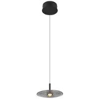 TRIO LED-Hängelampe Sirena, schwarz/rauchgrau, Ø 20 cm, Glas, CCT