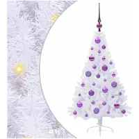 vidaXL Künstlicher Weihnachtsbaum Weiß 120 cm PVC und Stahl