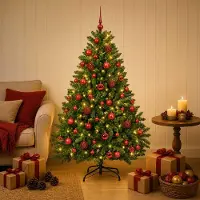 Syfax Künstlicher Weihnachtsbaum Hellgrün mit Weihnachtskugel 180 cm