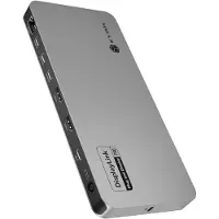 Icy Box Diamond Dock 7402 (12-in-1, 5 Displays), Kabelgebunden, USB 3.2 Gen 2 (3.1 Gen 2) Type-C, 140 W, 3,5 mm, 2500,10,100,1000 Mbit/s, Schwarz, Anthrazit