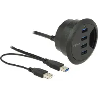 DeLOCK 62868, USB 3.2 Gen 1 (3.1 Gen 1) Type-A, USB 3.2 Gen 1 (3.1 Gen 1) Type-A, 5000 Mbit/s, Schwarz, 0,95 m, USB