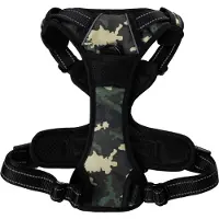 Flamingo Hundegeschirr - hundegeschirr Grosse Hunde - 40–62cm A. Brust / 60–85cm B. Bauch - Harness Balou Jungle Camouflage L