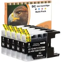 D&c 5x 20ml BLACK Druckerpatronen Kompatibel für Brother LC-1220 LC-1240 BK XL für Brother MFC-J280W MFC-J425W MFC-J435W MFC-J5910DW MFC-J625DW MFC-J6510DW MFC-J6710DW MFC-J6910DW MFC-J825DW MFCJ835DW