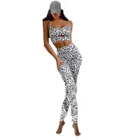 Merkloos Trainingsanzug Damen – Mehrfarbiges Trainingsset – Bequeme Leggings/BH – Komfortabel/Funktional – Doppellagiges Polyester – Weiches Elasthan – Sportbekleidung