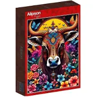 Alipson Puzzle Kuh Blumen Geheimnis - Kinderpuzzle Karton Lernspielzeug