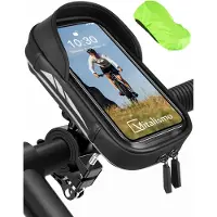 Merkloos Fahrradlenkertasche Fahrradhandyhalterung - Wasserdicht bis 7 Zoll - 360° drehbar - Schwarz - Für E-Bike und Mountainbike